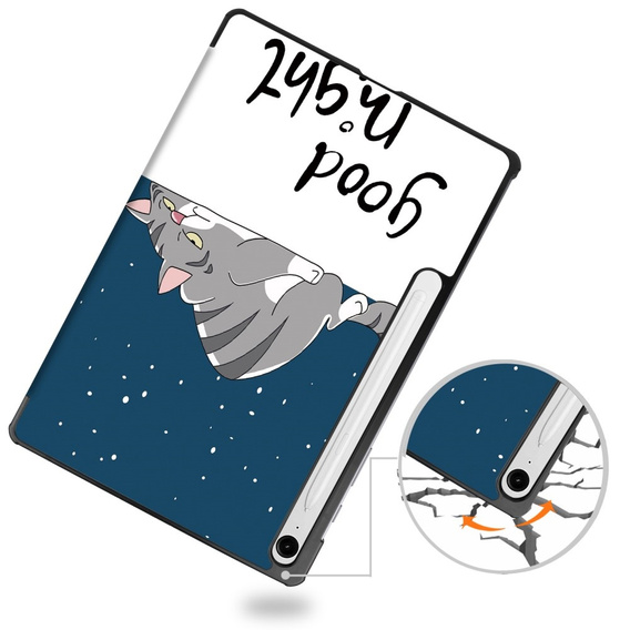 Чехол для Samsung Galaxy Tab S10 Lite / S10 FE / S9 FE, с откидной крышкой, sleeping cat