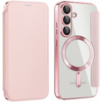 Откидной чехол для Samsung Galaxy S25, RFID Wallet MagSafe CamShield, розовый