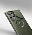 Бронированный чехол для Samsung Galaxy S25 Ultra, Dexnor CamProtect MagSafe, зелёный (Две рамки)