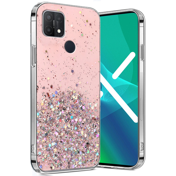 Чoхол до Oppo A15 / A15s, Glittery, рожевий