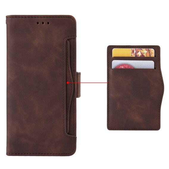 Футляр з клапаном для Infinix Zero 30 5G, Card Slot, коричневий