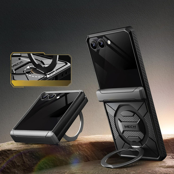 Чехол Tongate MECH с MagSafe для Samsung Galaxy Z Flip7 FE / Z Flip6, зеленый