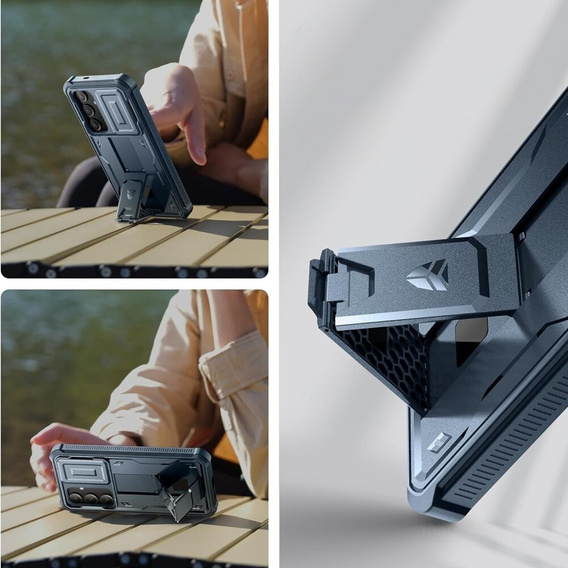 Бронированный чехол для Samsung Galaxy S24 Plus, Dexnor Full Body (Two Frames), темно-синий