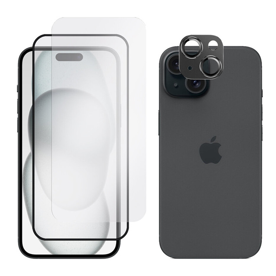 2х гартоване скло ERBORD для камери, щоб iPhone 15 Plus