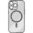 Чохол для iPhone 16 Pro Max, ERBORD Glitter MagSafe, чорний + Скло для екрану