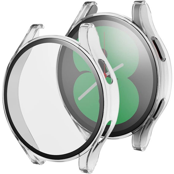 Силиконовый футляр со встроенным защитным стеклом до Samsung Galaxy Watch4 40mm, Transparent