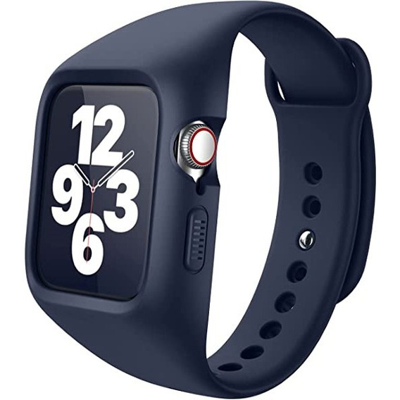 Ремень + чехол Suritch для Apple Watch 4/5/6/7/8/SE 44/45mm, темно-синий