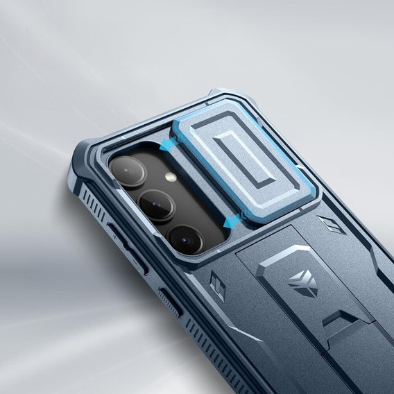 Бронированный чехол для Samsung Galaxy S24 Plus, Dexnor Full Body (Two Frames), темно-синий