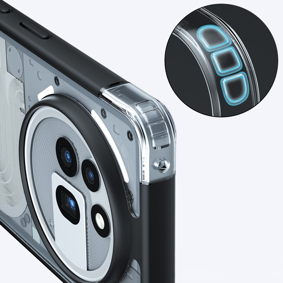 Чoхол до Nothing Phone 3A Pro, Fusion Hybrid, прозорий / чорний