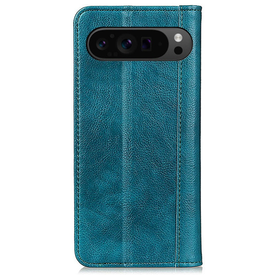 Чехол с клапаном для Google Pixel 10 Pro XL / 9 Pro XL, с карманом, кожа, зеленый