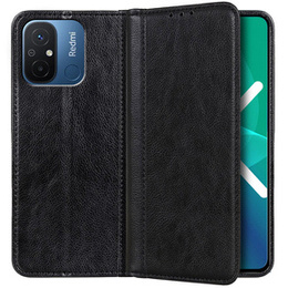 Чoхол до Xiaomi Redmi 12C, Wallet Litchi Leather, чорний