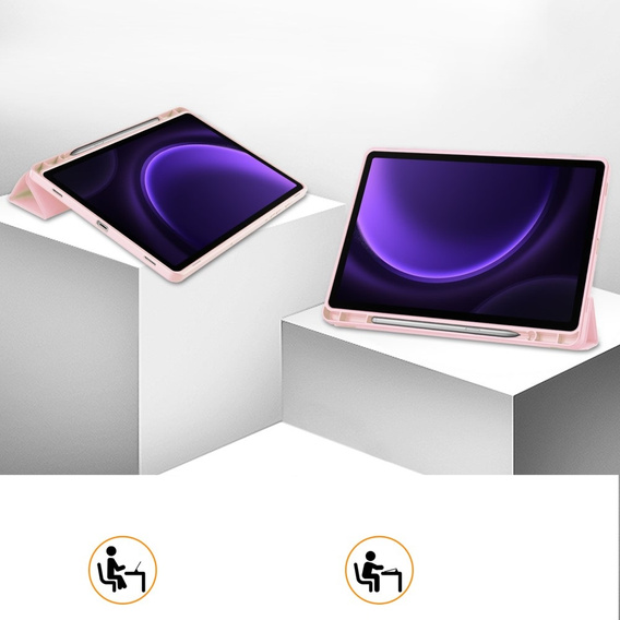 Чохол для Samsung Galaxy Tab S10 Lite / S10 FE / S9 FE, Smartcase з місцем для стилуса, рожевий