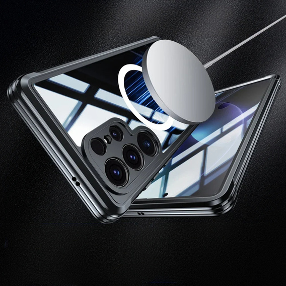 Чохол для Samsung Galaxy S25 Ultra, Shockproof, зі склом, для MagSafe, чорний