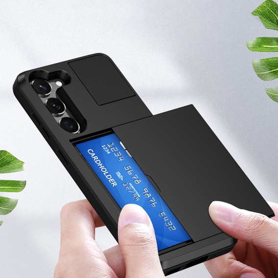 Чехол до Samsung Galaxy S23, Sliding Card Holder, чёрный
