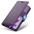 Чохол для Infinix Note 50 Pro, ERBORD Glossy Litchi, гаманець з клапаном, фіолетовий