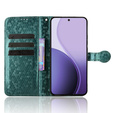 Чехол с откидной крышкой для Oppo Reno 14, Wallet Rhombus, зеленый