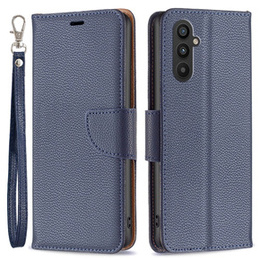 Чохол-книжка для Samsung Galaxy A25 5G, Wallet Litchi Leather, темно-синій + скло 9H
