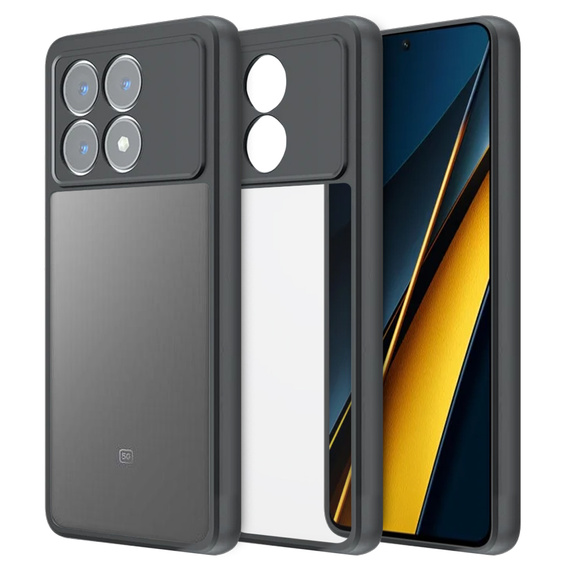 Чохол для Xiaomi Poco X6 Pro 5G, Fusion Hybrid, із захистом камери, прозорий / чорний