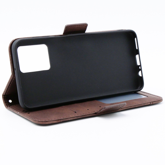 Откидной чехол для Motorola Moto G54 5G, Card Slot, коричневый