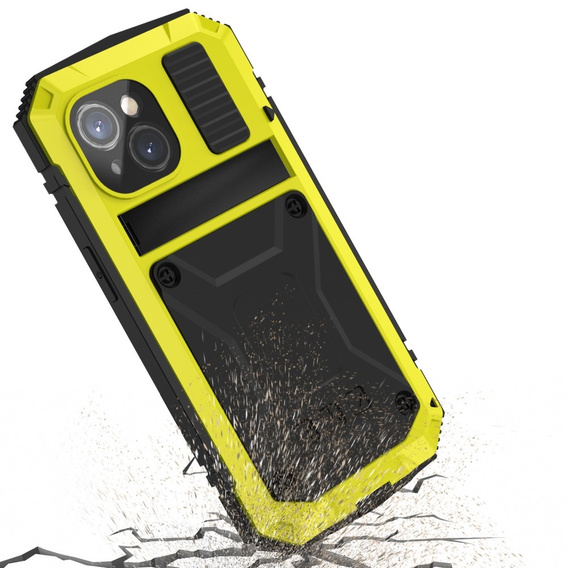 Чохол для iPhone 15, R-JUST, броньований, жовтий / чорний