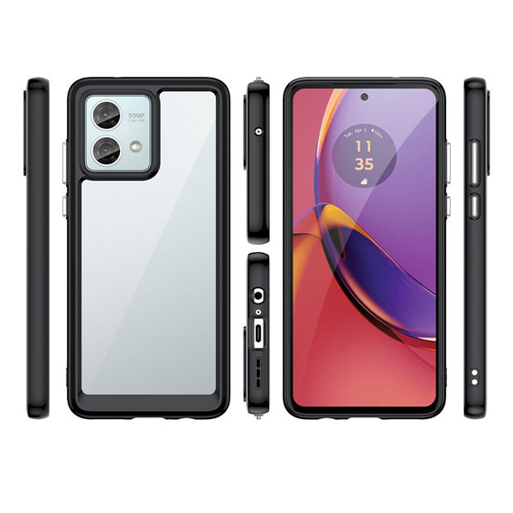 Чoхол до Motorola Moto G84 5G, Fusion Hybrid, прозорий / чорний