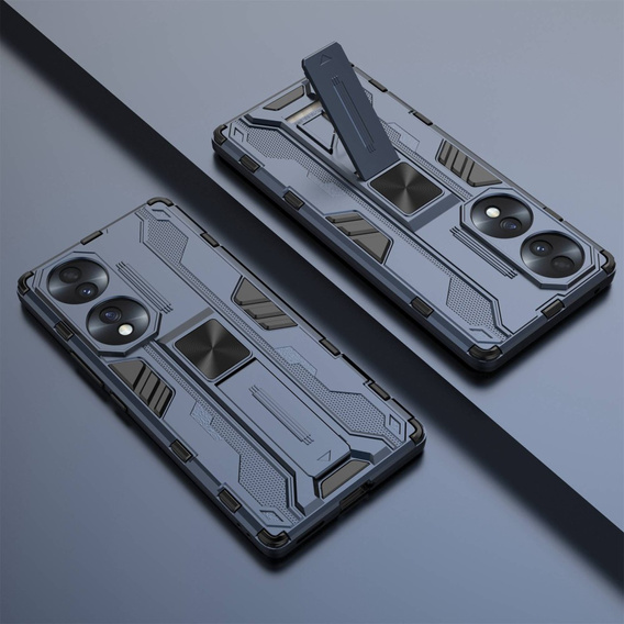 Чехол до Honor 70 5G, Military kickstand, синий