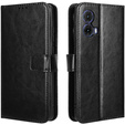Откидной чехол для Motorola Moto G85, Crazy Horse Wallet, чёрный