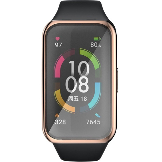 Чехол 2в1 с защитой экрана для часов Huawei Band 6/7, Rose gold