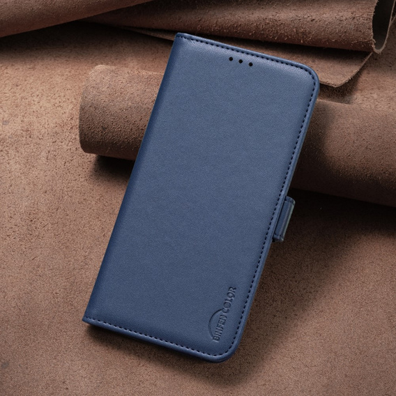 Откидной чехол для Samsung Galaxy A15, BINFEN Wallet, синий + 9H стекло  