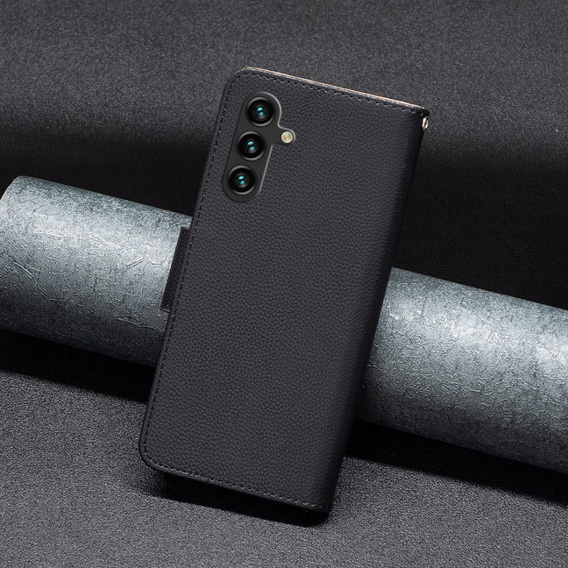 Чохол-книжка для Samsung Galaxy A15, Wallet Litchi Leather, чорний  + скло 9H 