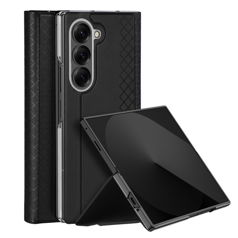 Чохол Dux Ducis Bril Series для Samsung Galaxy Z Fold7 5G - чорний, шкіряний, з функцією підставки