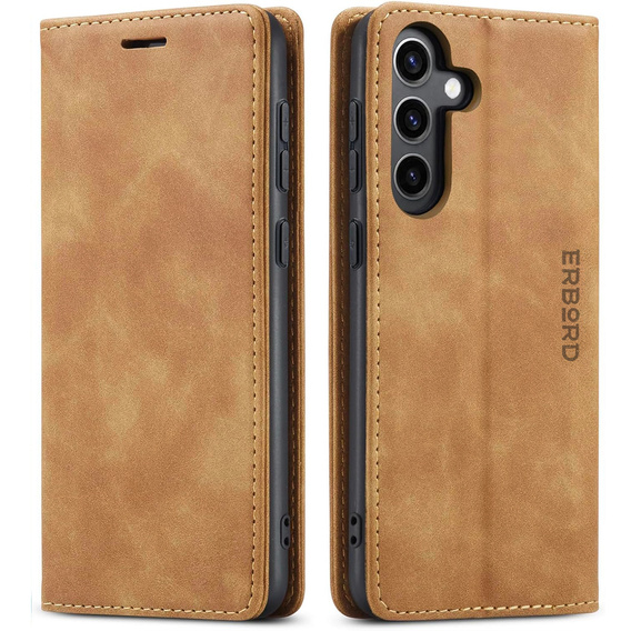 Чохол для Samsung Galaxy A16, ERBORD Vintage, гаманець з клапаном, коричневий