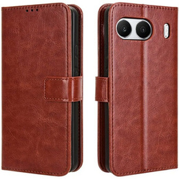 Откидной чехол для OnePlus Nord 4, Crazy Horse Wallet, коричневый