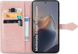 Откидной чехол для Motorola Edge 60 / 60 Fusion, Mandala, розовый