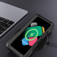 Бронированный чехол для Samsung Galaxy Z Fold6 5G, алюминиевый, с подставкой и местом для стилуса, чёрный