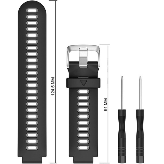 Силіконовий ремінець для Garmin Forerunner 22mm, Black/Grey