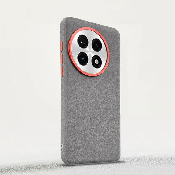 Шкіряний чохол для OnePlus 13, leather hybrid, сірий