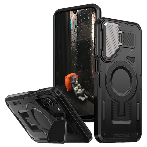 Чехол для Samsung Galaxy A16, Military MagSafe with camera protection, чёрный