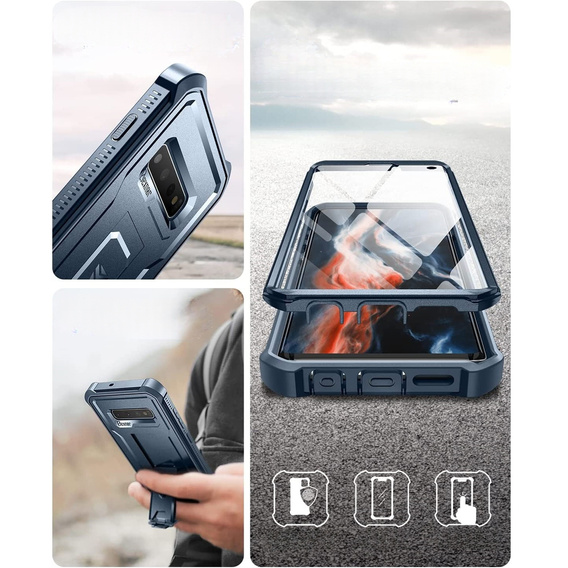Бронированный чехол для Samsung Galaxy S10, Dexnor Full Body, синий