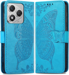 Откидной чехол для Honor 400 Lite, Butterfly, синий