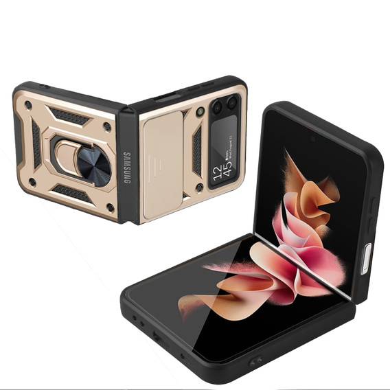 Чехол NOX Camera Slide Samsung Galaxy Z Flip3 5G, CamShield Slide, золото