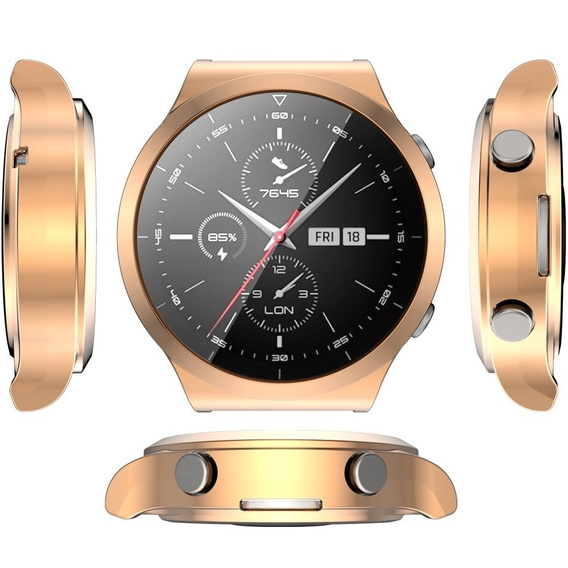 Чехол 2в1 с защитой экрана для часов Huawei Watch GT 2 PRO, Rose gold