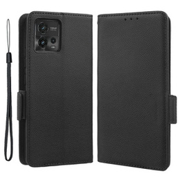 Чохол-книжка для Motorola Moto G72, Wallet Litchi Magnet, чорний