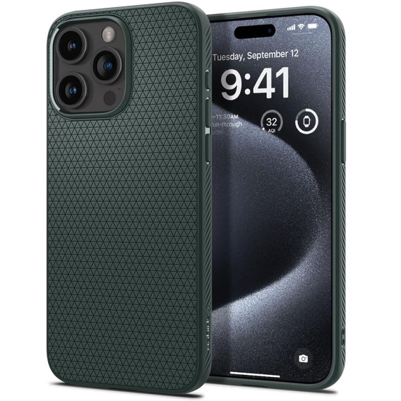 Чехол Spigen до iPhone 15 Pro, Liquid Air, чёрный
