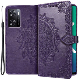 Чохол-книжка для Oppo A57s, Mandala, фіолетовий