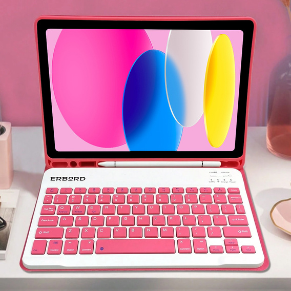 Чехол + клавиатура iPad 10.9 2022 10 Gen, Pen Slot, розовый rose gold