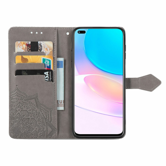 Чохол-книжка для Huawei nova 8i, Mandala, сірий