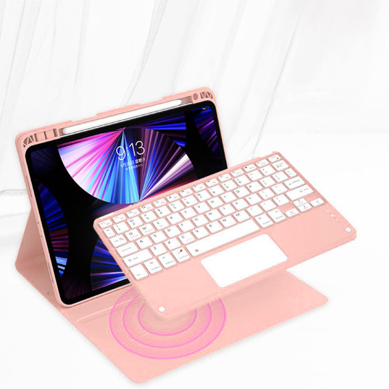 Чехол + клавиатура iPad Air 10.9 4 2020 / 5 2022, Touchpad, розовый rose gold