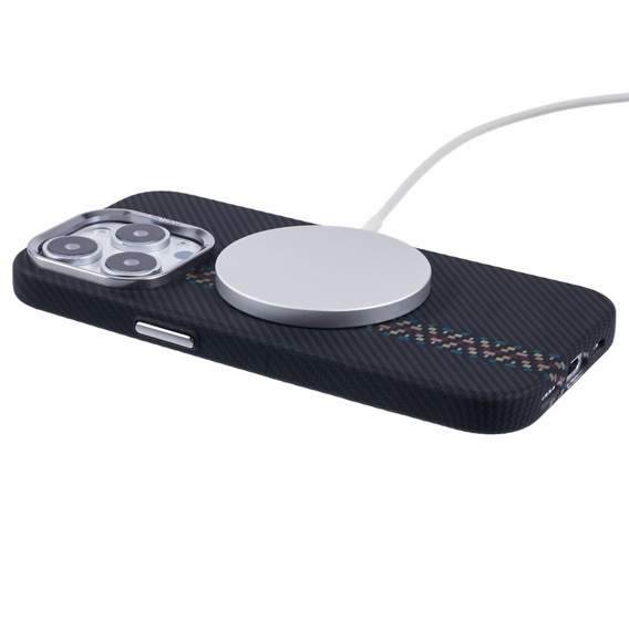 Чехол для iPhone 13 Pro, Carbon Fiber MagSafe, чёрный