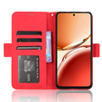 Футляр з клапаном для Oppo Reno 12FS / 12F, Card Slot, червоний